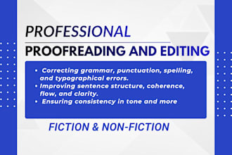 proofread, edit, grammar check, and  spell check english books