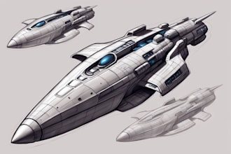 cerate concept art and spaceship design