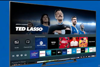 build iptv app, smart tv app, samsung tizen, ig webos, android tv, with panel