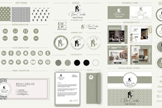 make signature logo design, brand identity with branding kit