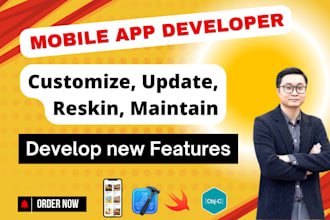 customize, reskin, update, develop new features ios app using swift objective c