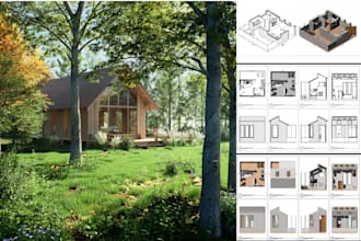do tiny cabin or container, house in rhino, revit, d5 render