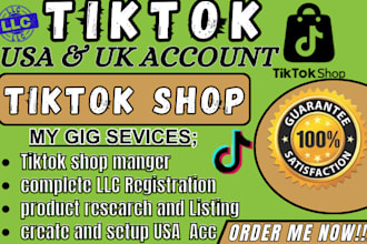create an setup USA tiktok shop manage tiktok shop tiktok ads facebook creation