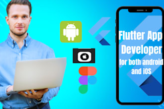 do frontend, backend and develop flutter application using figma