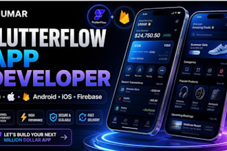 develop a professional flutterflow mobile app with firebase