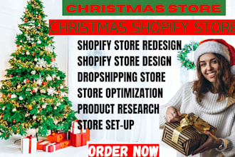 create build shopify christmas halloween dropshipping store christmas website