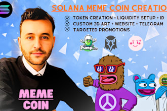 create a solana memecoin for you, list coin on pump fun
