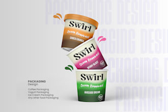 design custom packaging for food, ice cream, and yogurt cups