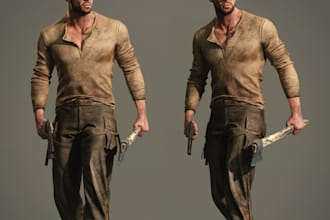mold 3d stylized game character, dayz game character, bake texture, 3d realistic