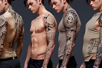 create attractive realism sleeve tattoo designs