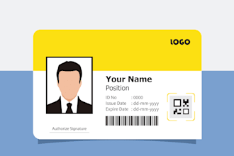 design id card company and event for employee or student with pvc