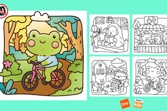 create cute cozy, bold and easy coloring book pages