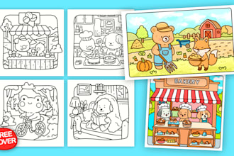 draw cozy, bold and easy coloring book pages