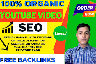 optimize your youtube video SEO service and organically channel