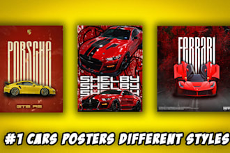 design different stunning car posters designs