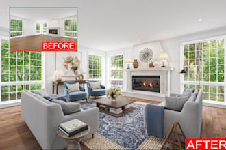 virtual staging and real estate editing services for home listing