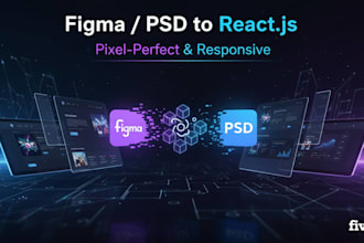 convert figma to react, psd to html, website design, custom ai website