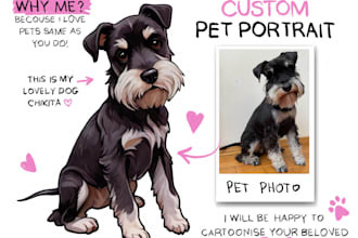 draw you pet cartoon portrait from your photo