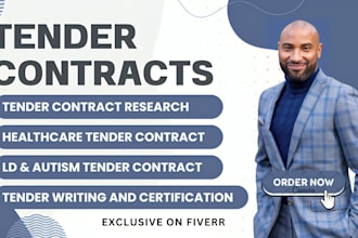 do tender bid writing with 80 to 90 tender winning rate on healthcare, cleaning