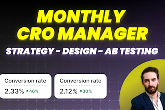 be your cro manager and conversion optimization consultant to improve conversion