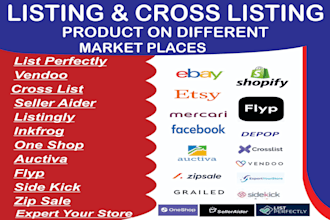 draft, list, cross list products using vendoo, list perfectly, flyp, crosslist