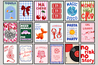 design trendy printable wall art or poster for etsy shop