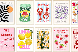 design trendy printable wall art or aesthetic posters