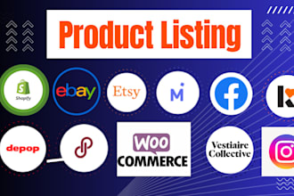 do product listing, draft listing, product upload, cross listing on any platform