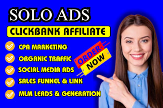 do USA solo ads affiliate marketing CPA link promotion, clickbank MLM leads