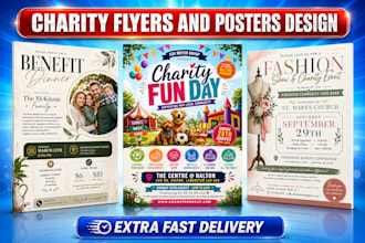 design charity, church and fundraising flyer for nonprofit