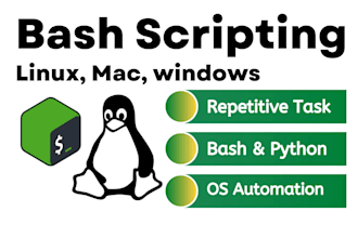 write bash, shell and automation scripts in linux, unix and windows