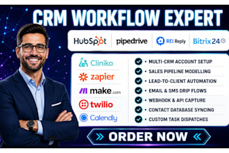 setup hubspot rei reply crm automation pipedrive bitrix24 clixlo crm workflow