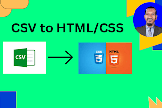 do CSV to HTML and CSS data entry