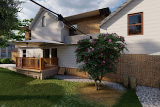 design landscape, garden, pool, deck, patio and backyard