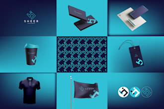 design signature logo and brand identity or branding kit, social media kit