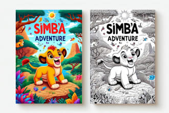 create coloring book pages and book cover for amazon KDP