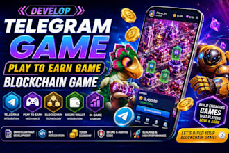 develop telegram game play to earn game blockchain game