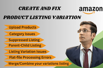 fix amazon product listing or parent child variation listing