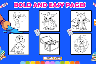 design bold and easy coloring pages for all market palces