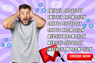 shoutout twitter share link, promote crypto and nft  to active UK, USA audience