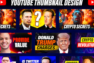 design amazing youtube thumbnail, custom thumbnail for podcast, finance, crypto