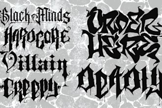 create graffiti metal or hardcore band design for your logo
