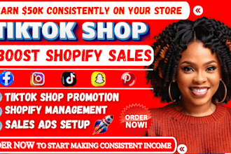 setup tiktok shop, facebook marketing tiktok ads pinterest ads for shopify sales