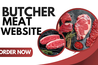 build stunning selling butcher meat store seafood store butcher website