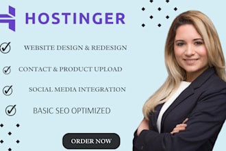 design and redesign blueshot hostinger website, setup, connect domains