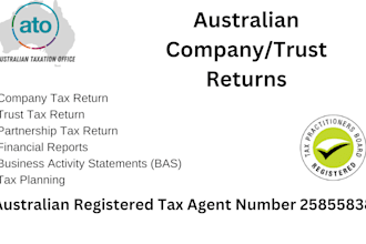 do australian tax returns for companies, trusts and partnerships