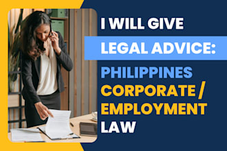 provide legal advice on philippine corporate and employment or labor law