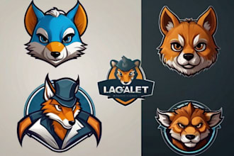 create a cartoon logo, mascot, and animal, character