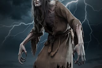 design a fantasy horror character art and dark art character