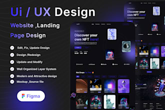 design website ,landing page ui ux design ,home page design in figma